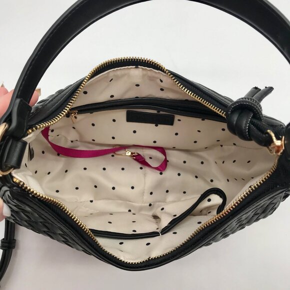 On 34th Black Woven Crossbody Convertible Satchel Bag - Picture 10 of 10